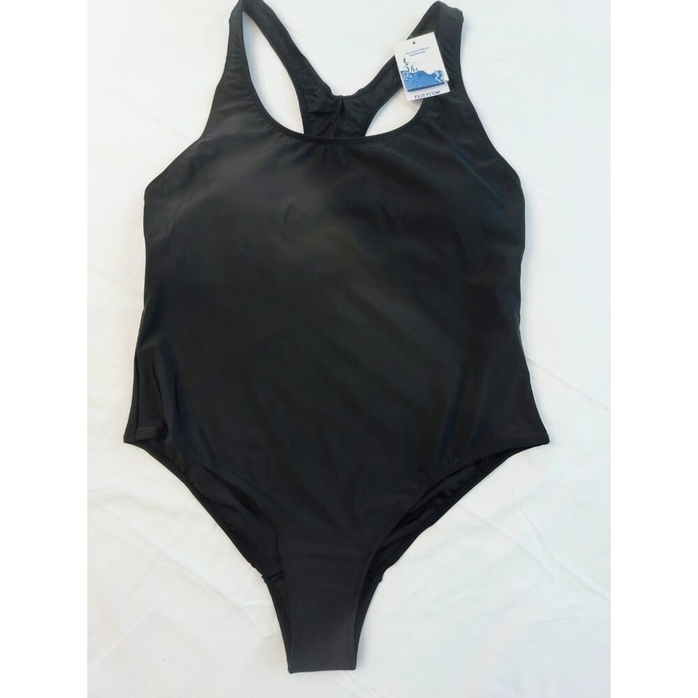 Feitycom Period Swimwear-Menstrual Swimwear One Piece Leakproof Built-in Bra XXL